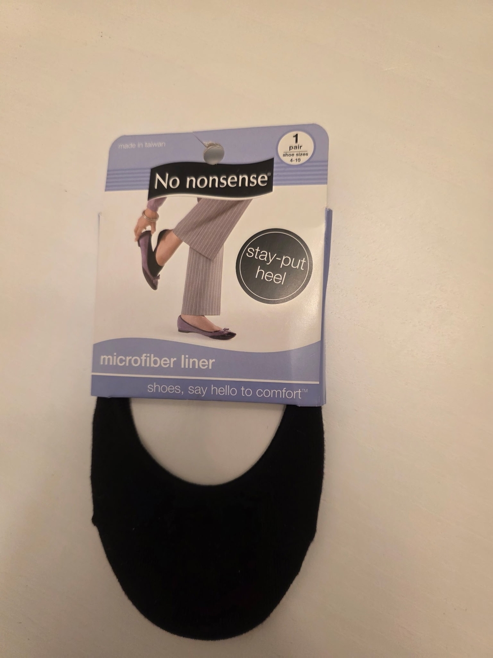 NWOT No Nonsense Women's Microfiber Liner Socks - Black ~ 1 Pair ~ Size 4-10